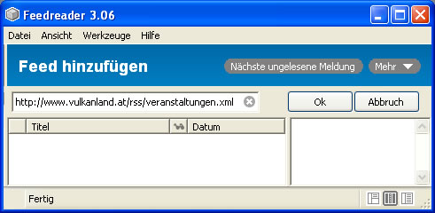 Feed hinzufügen